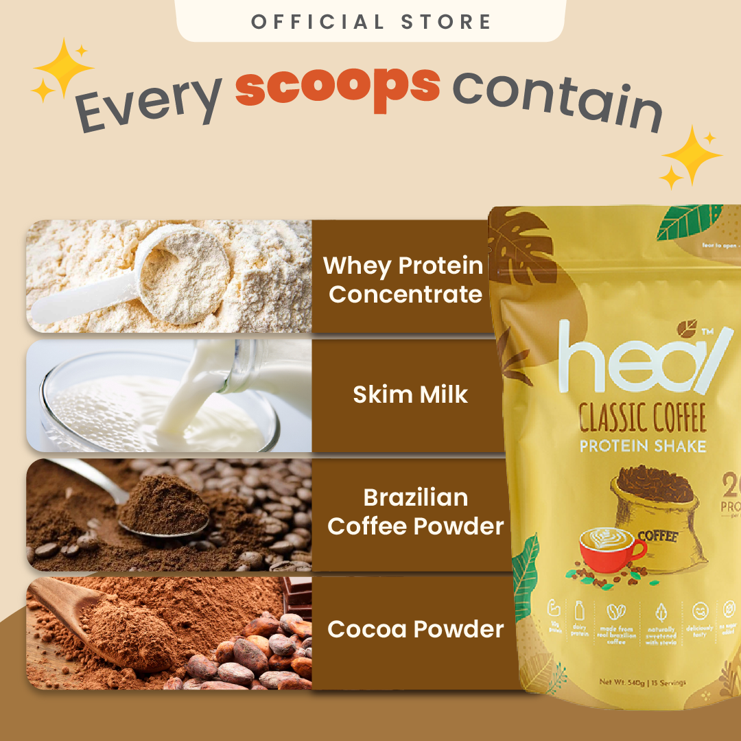 [Subscription Plan] Heal Classic Coffee Protein Shake, 15 Servings Value Pack