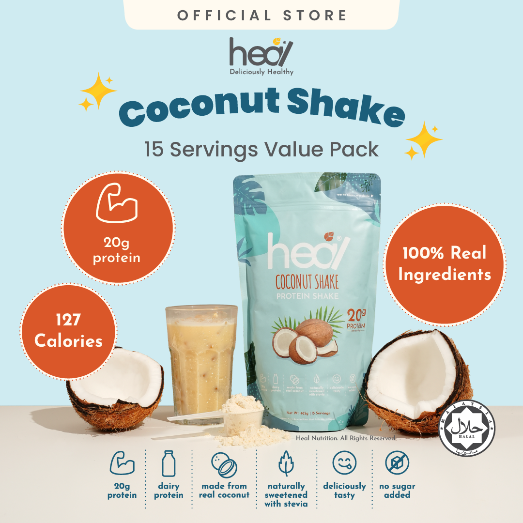 [Subscription Plan] Heal Coconut Shake Protein Shake, 15 Servings Value Pack