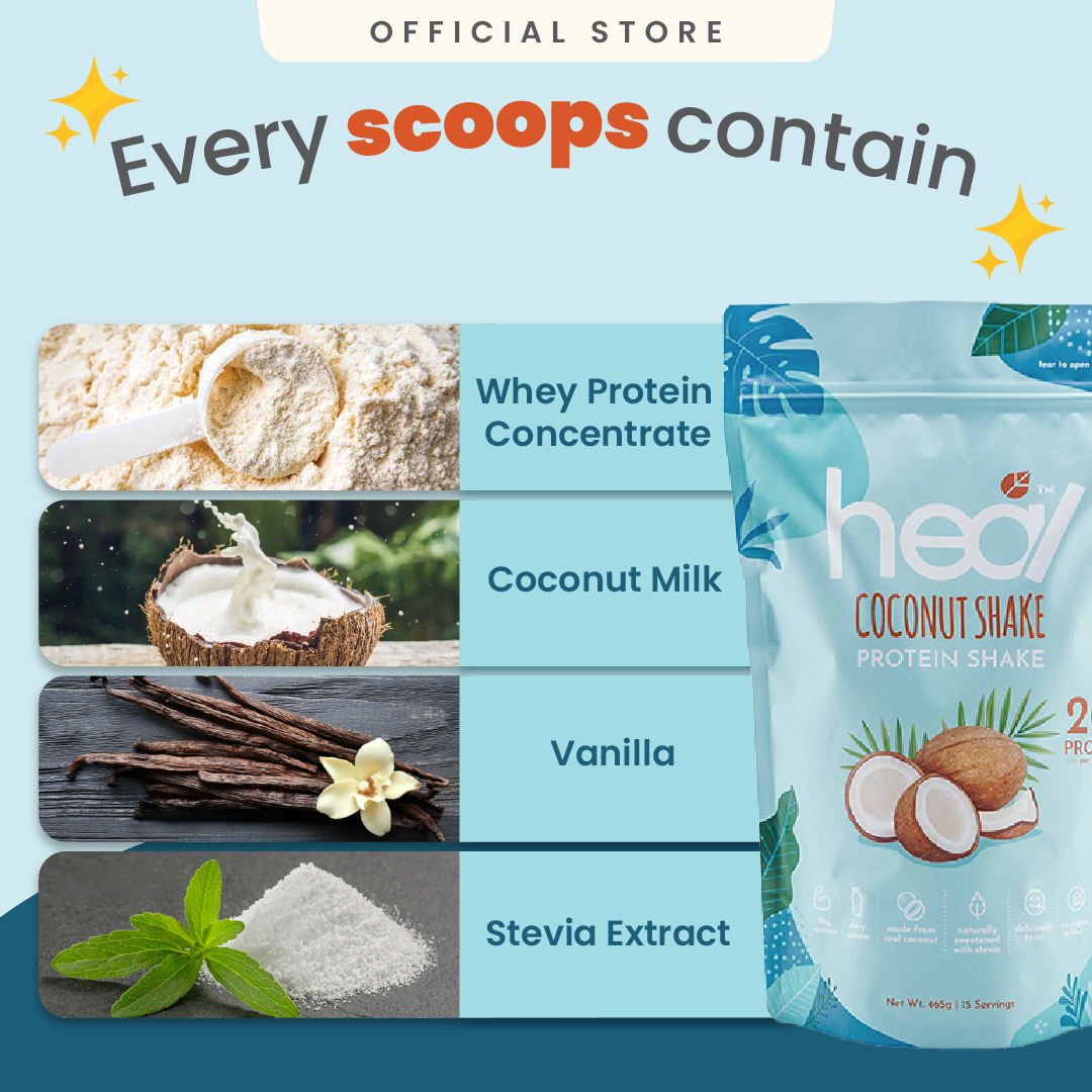 [Subscription Plan] Heal Coconut Shake Protein Shake, 15 Servings Value Pack