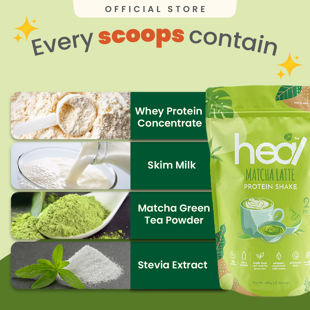 [Subscription Plan] Heal Matcha Latte Protein Shake, 15 Servings Value Pack