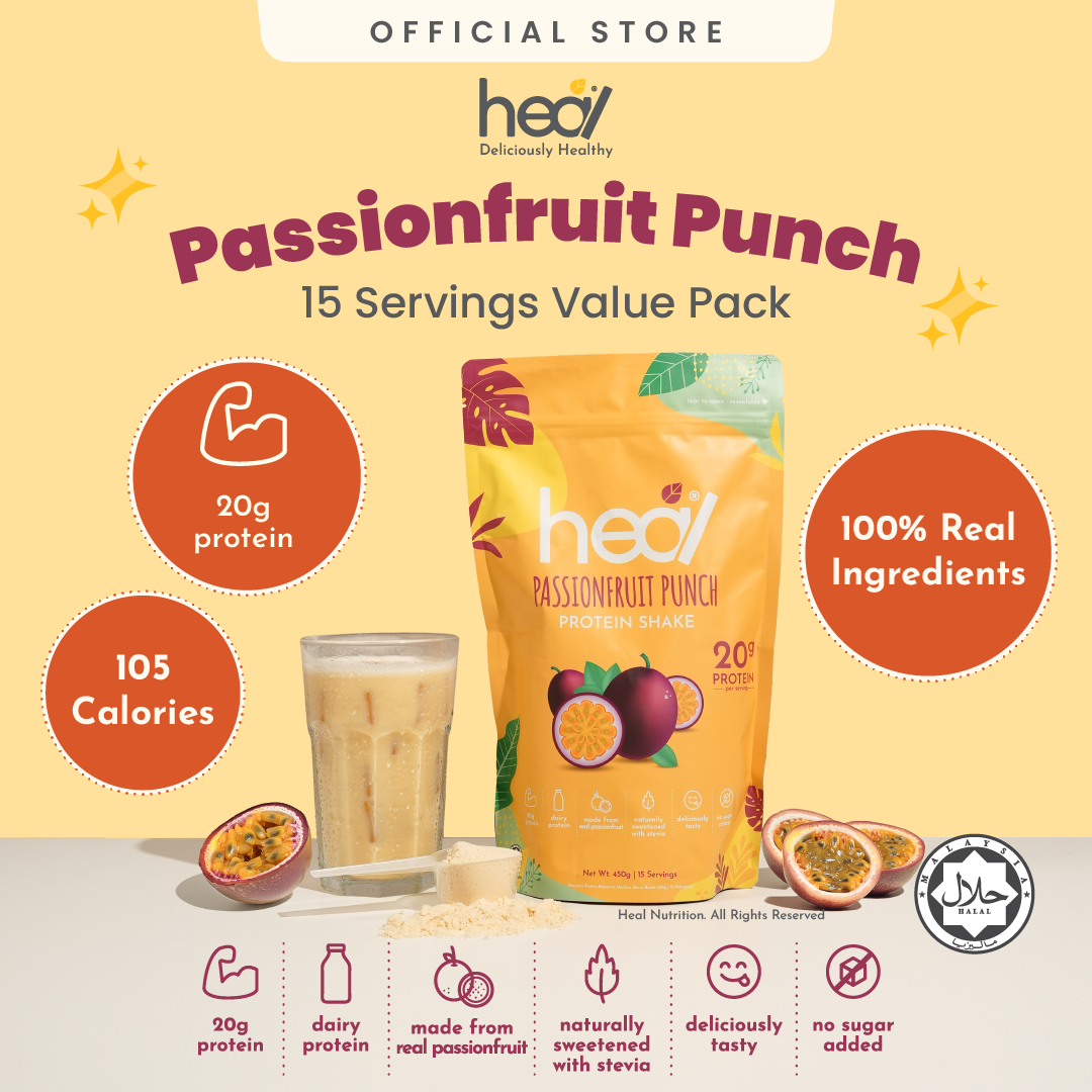 Heal Passionfruit Punch Protein Shake, 15 Servings Value Pack