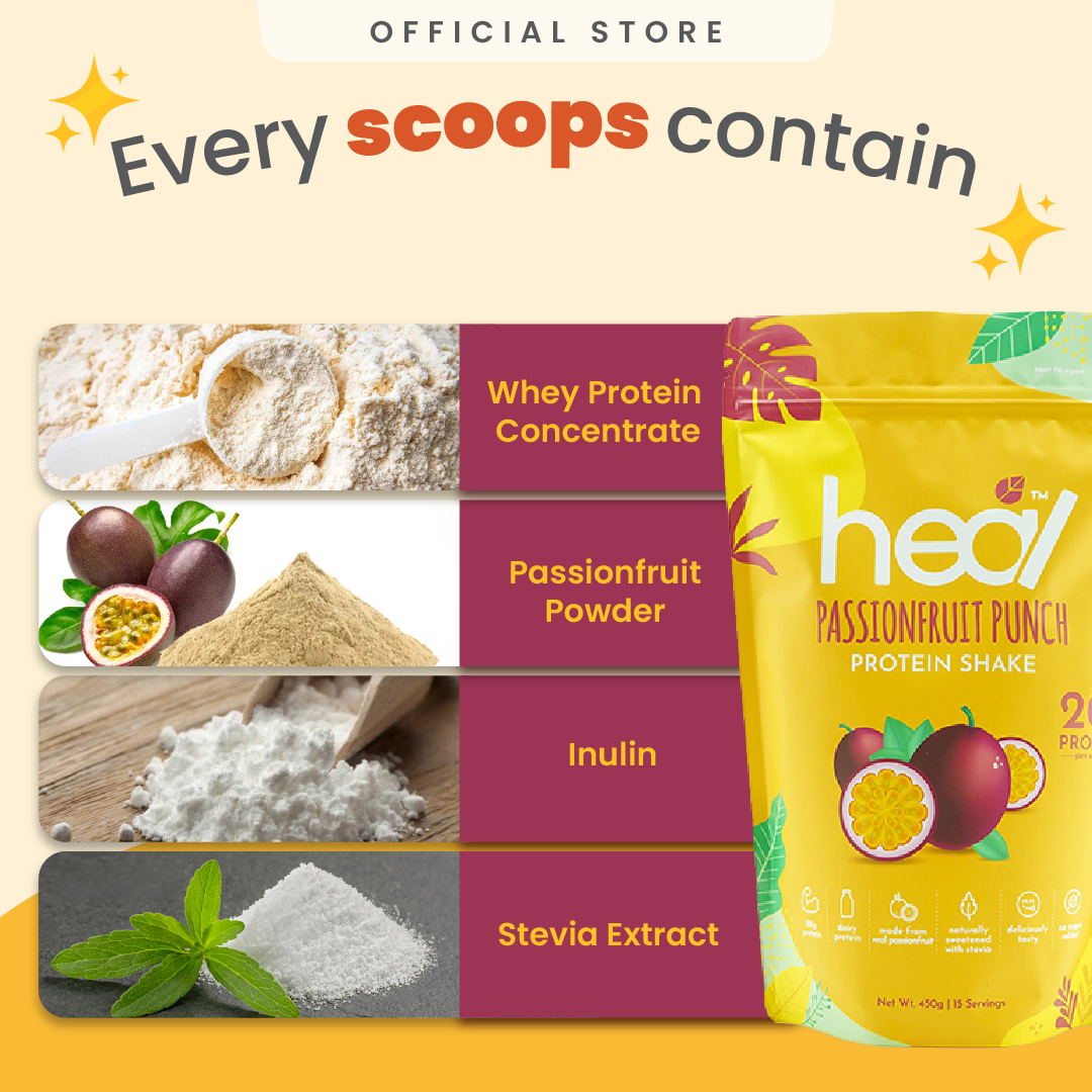 [Subscription Plan] Heal Passionfruit Punch Protein Shake, 15 Servings Value Pack