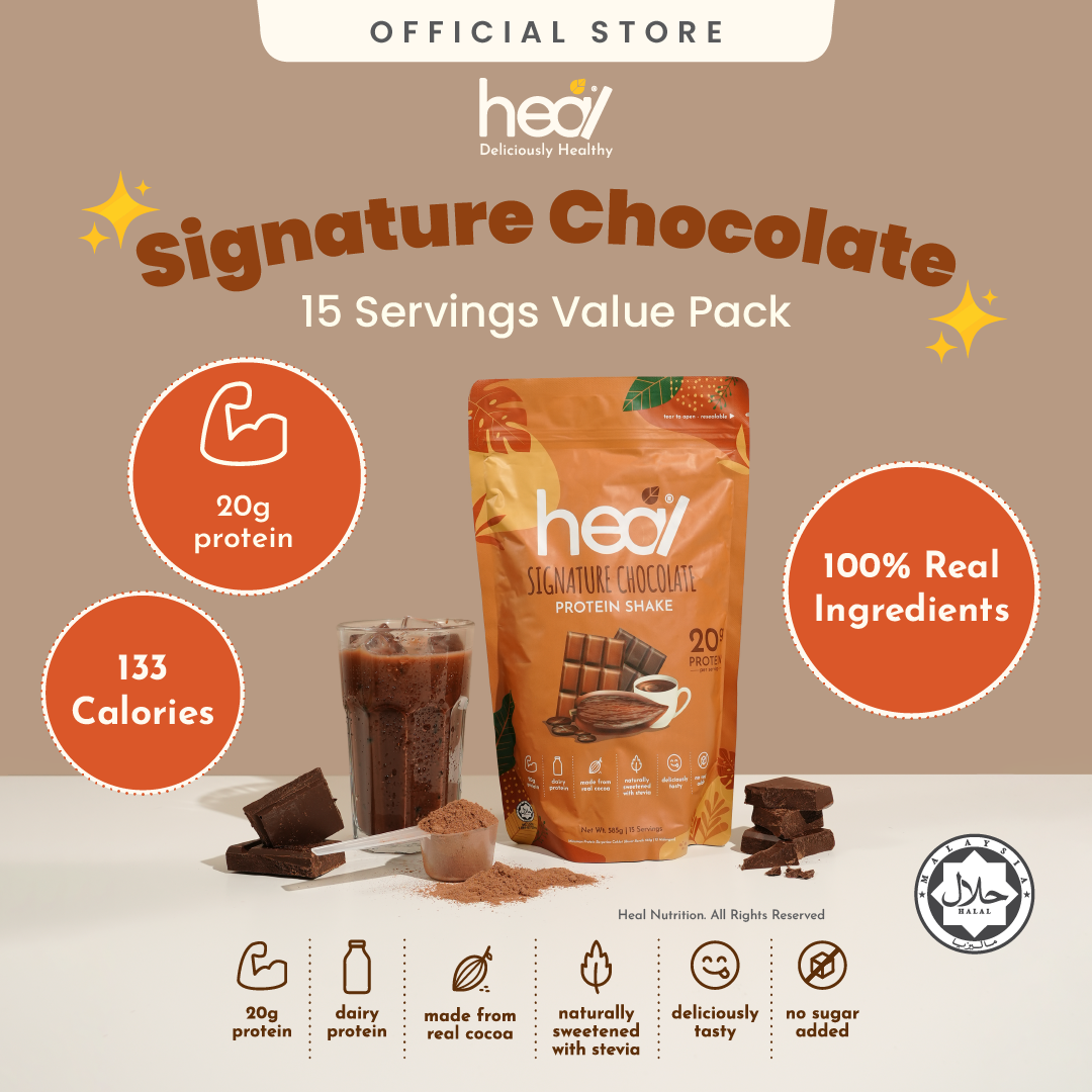 Heal Signature Chocolate Protein Shake, 15 Servings Value Pack