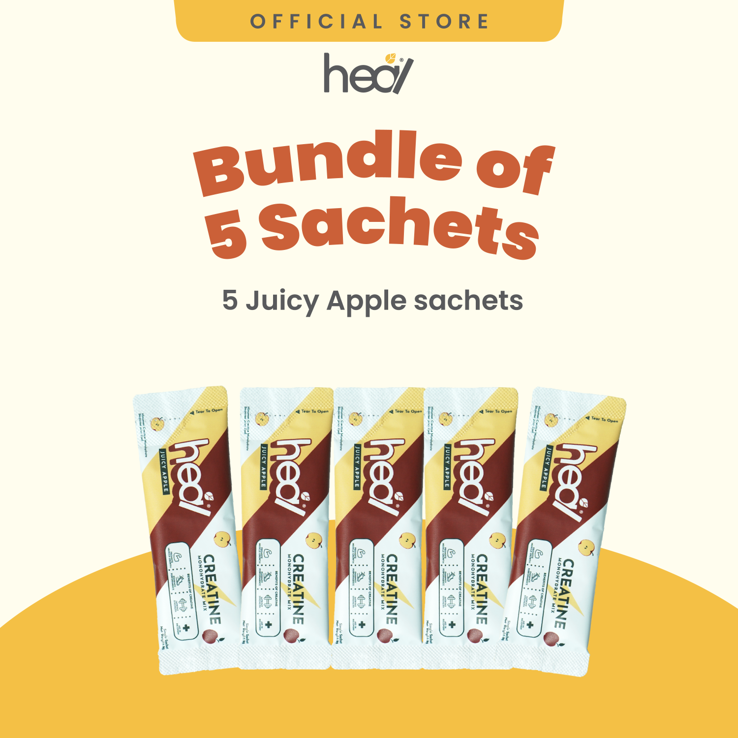 [Bundle of 5] Creatine Sachet (Citrus Yuzu / Juicy Apple) 6g per sachet