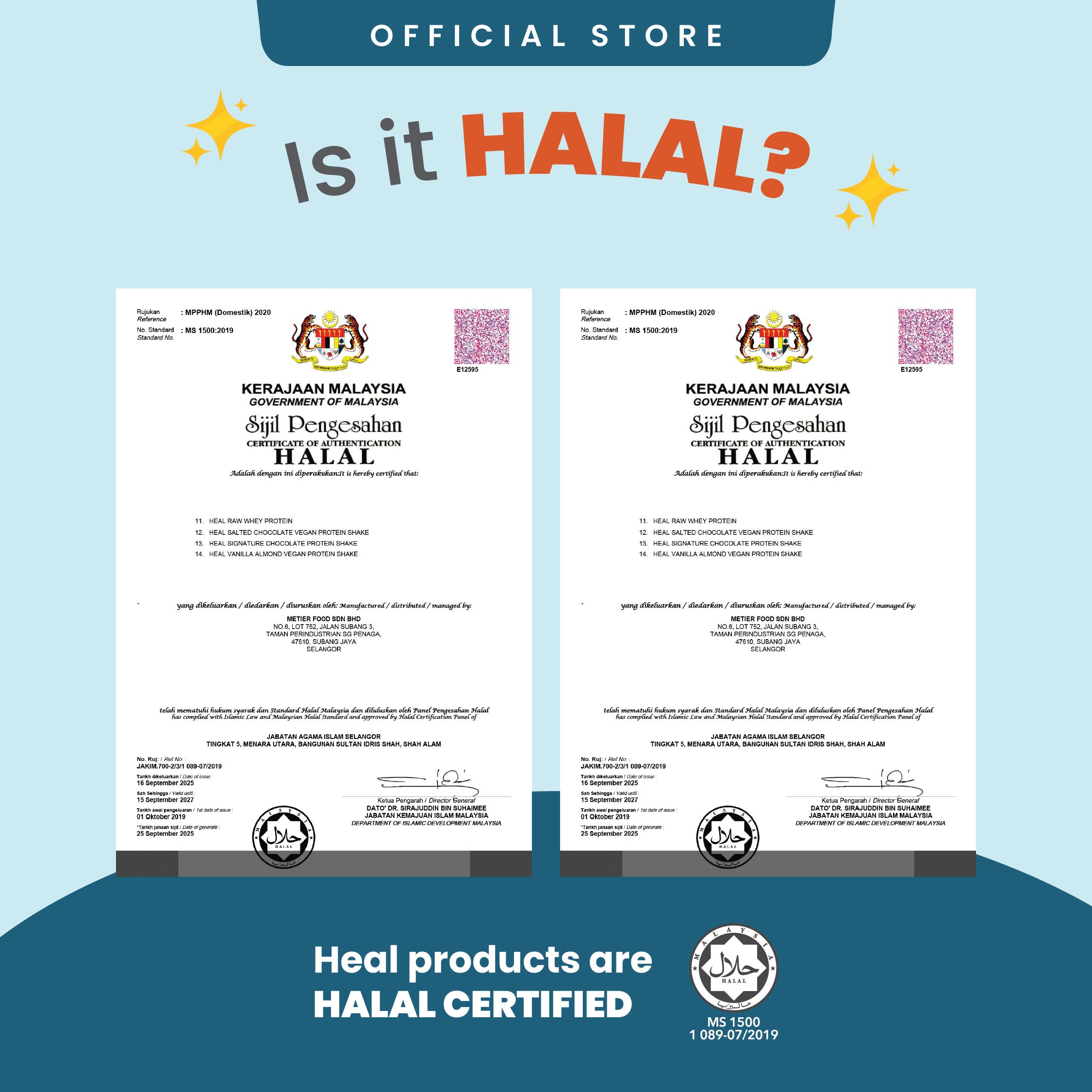 Heal Coconut Shake Protein Shake, 16 Sachets (31g) - HALAL