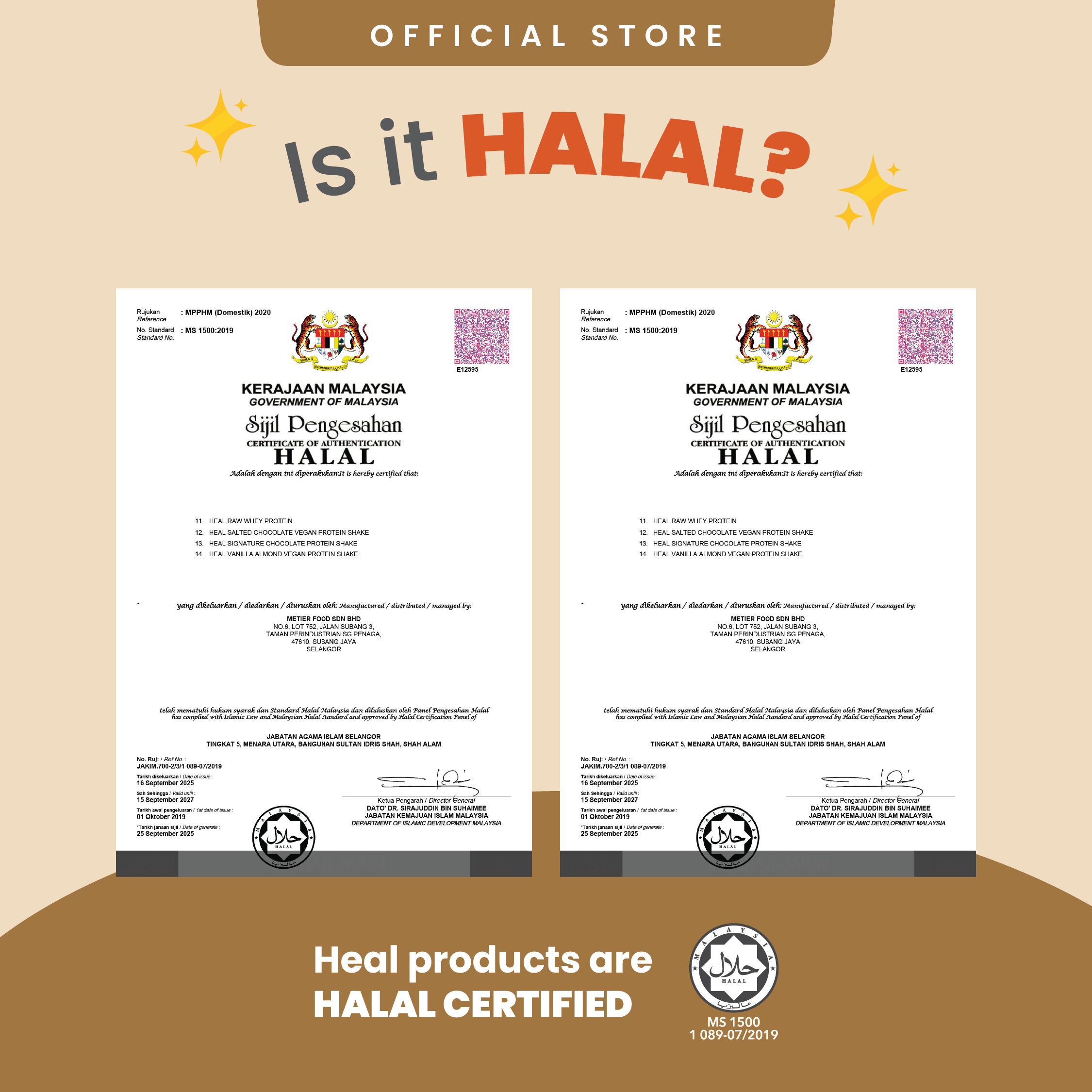 Heal Classic Coffee Protein Shake, 16 Sachets (36g) - HALAL