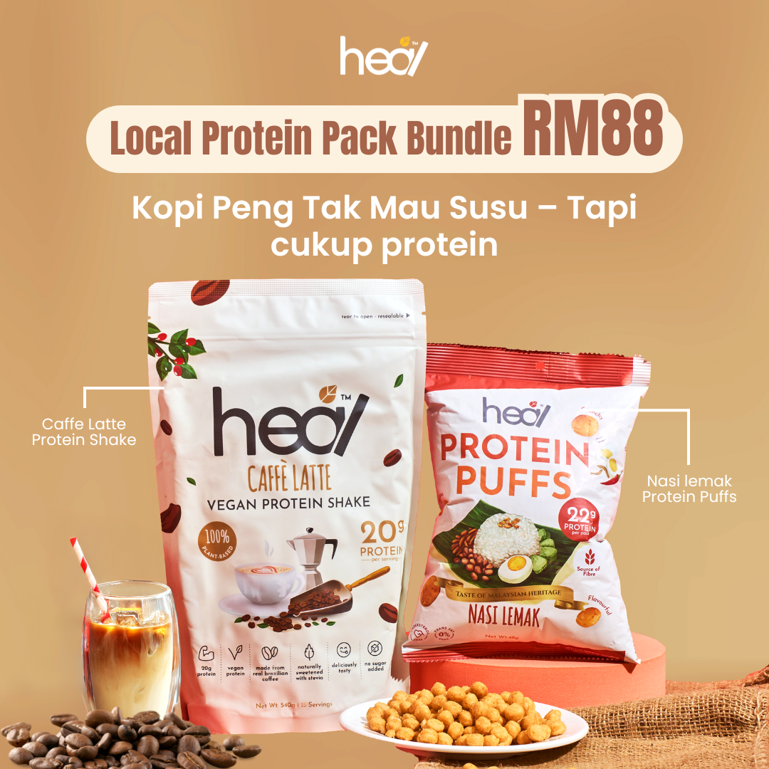 Local Protein Pack Bundle: Nasi Lemak Protein Puff + Caffe Latte (Vegan)