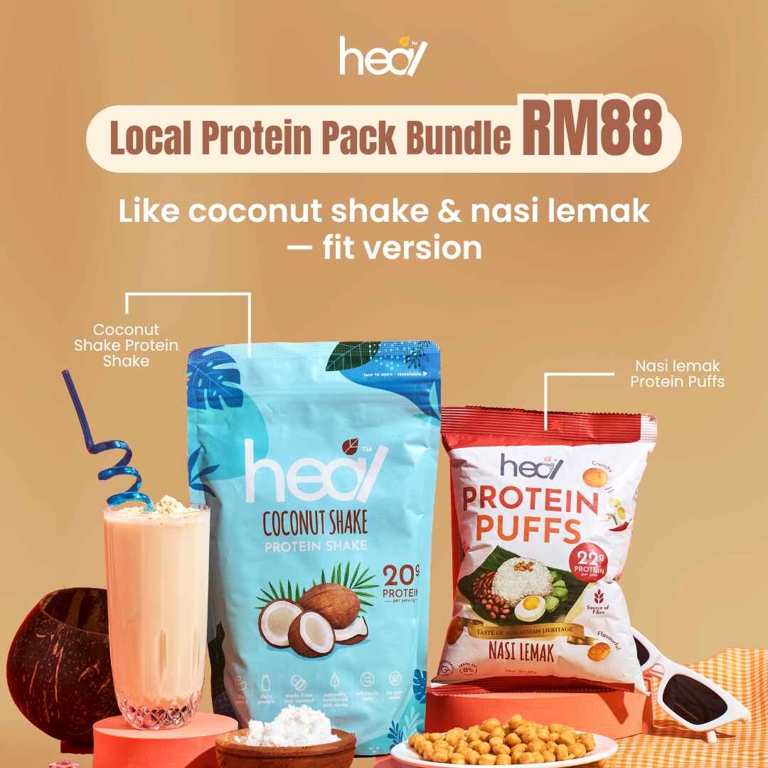 Local Protein Pack Bundle: Nasi Lemak Protein Puff + Coconut Shake