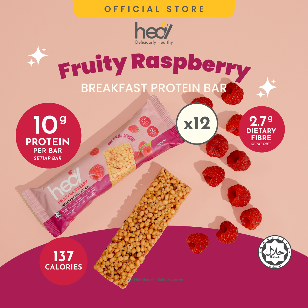 [Subscription Plan] Heal Fruity Raspberry Breakfast Protein Bar - Bundle of 12s