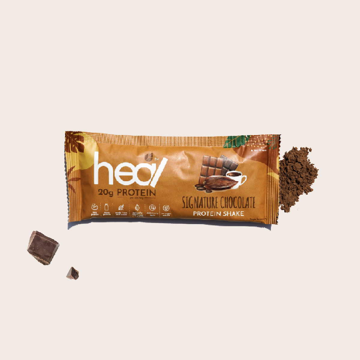 Heal Signature Chocolate Protein Shake, Single Sachet (39g)