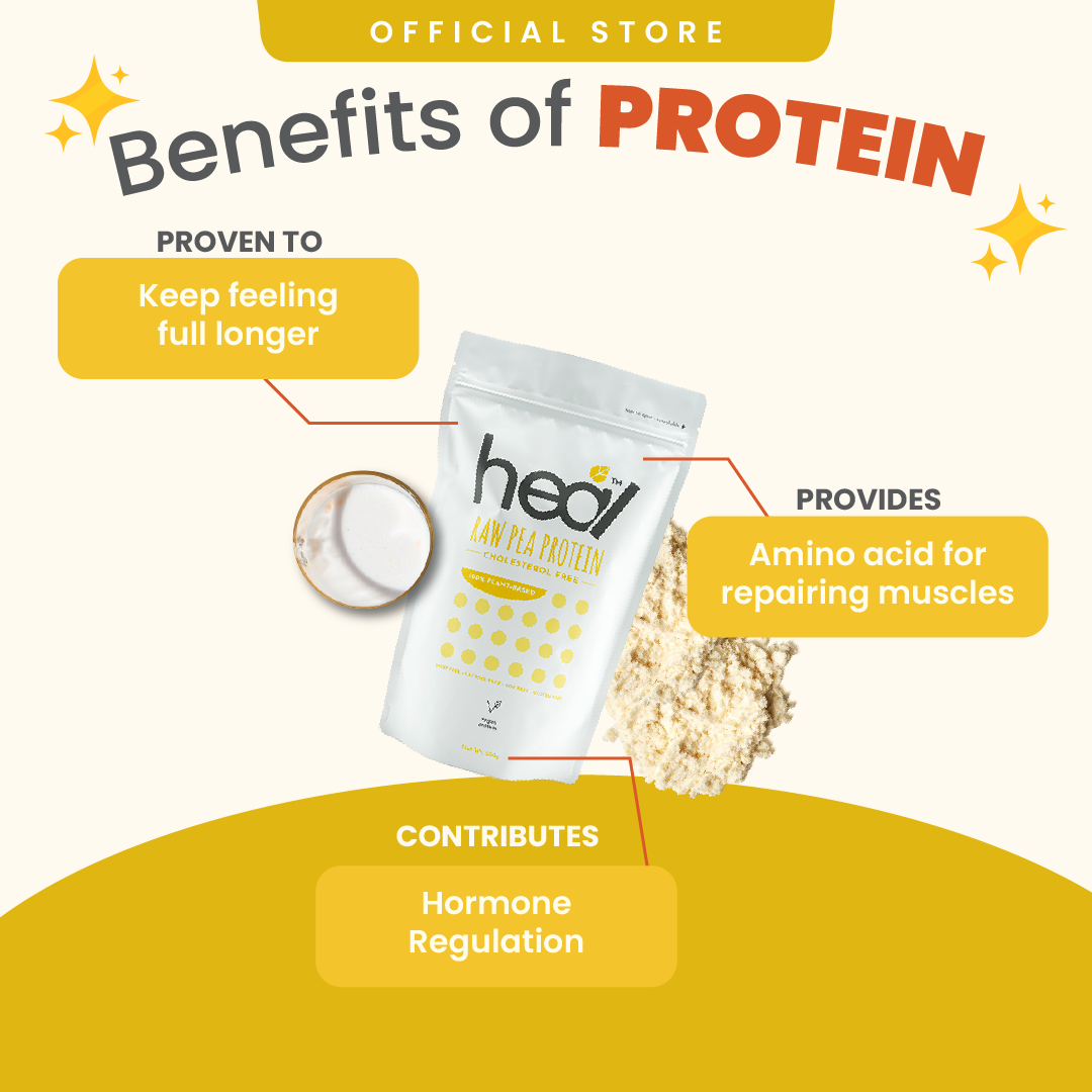 Heal Unflavored Pea Protein Powder, 500g – Heal Nutrition MY