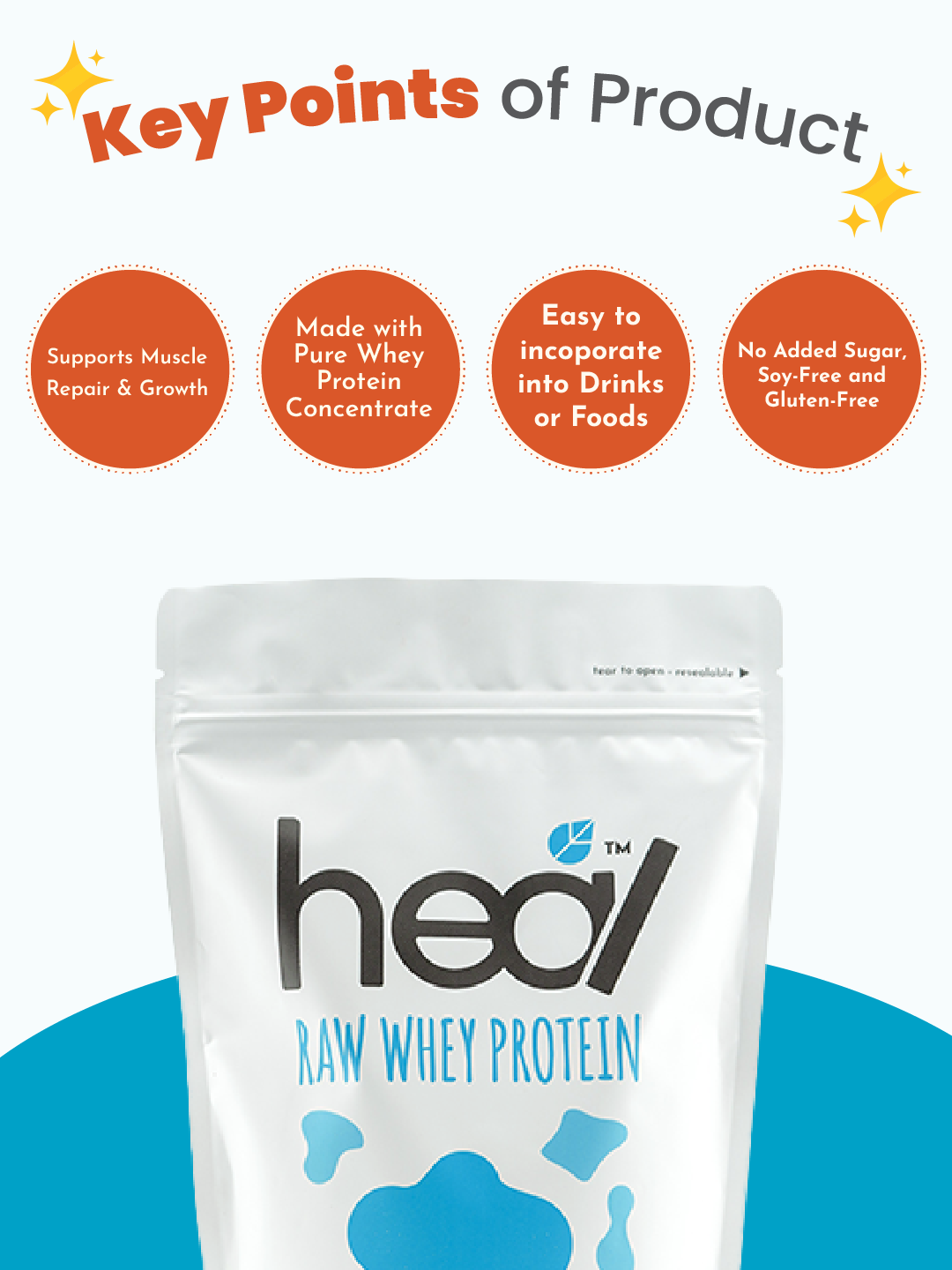 [Subscription Plan] Heal Unflavored Whey Protein Powder, 500g