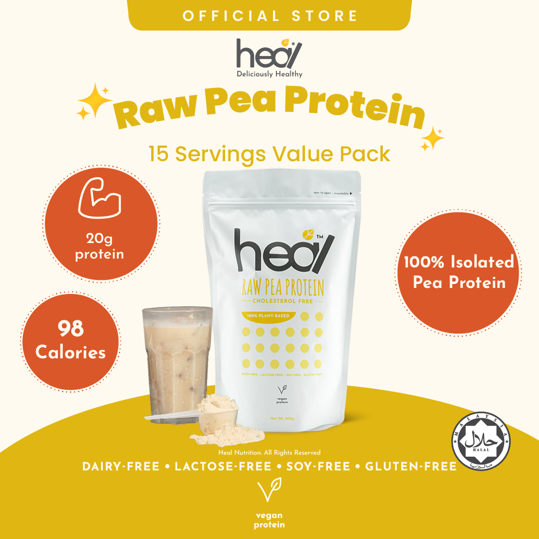 Heal Unflavored Pea Protein Powder, 500g – Heal Nutrition MY