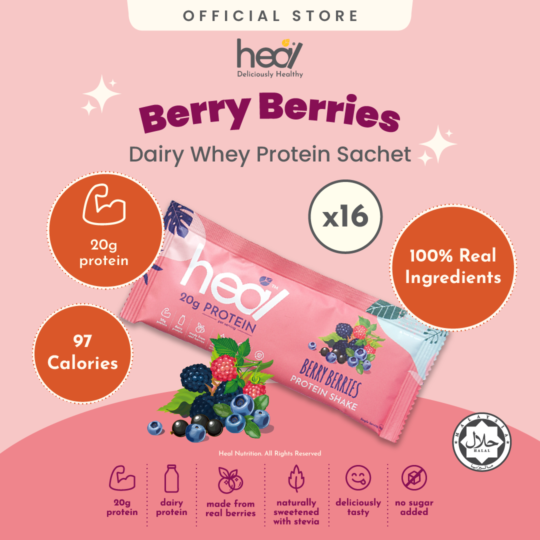 Heal Berry Berries Protein Shake, 16 Sachets (30g)