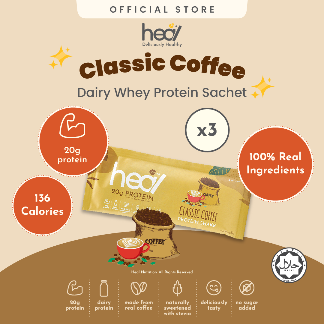 Heal Classic Coffee Protein Shake 3x Sachets Bundle (36g)