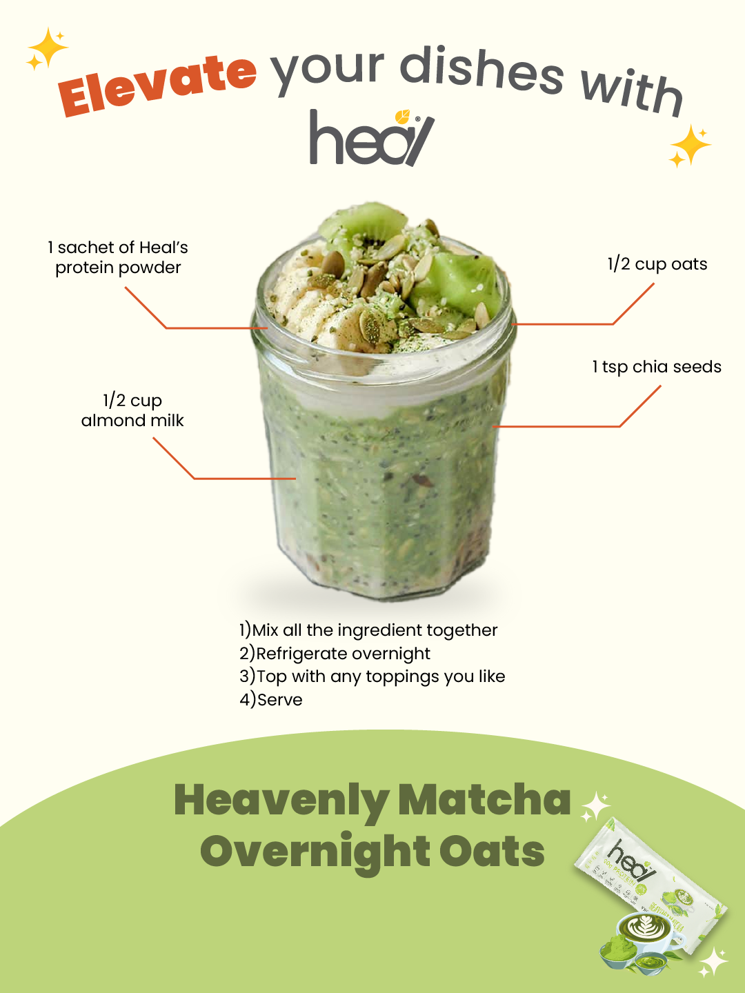 [Subscription Plan] Heavenly Matcha Vegan Protein Shake, 16 Sachets (33g)