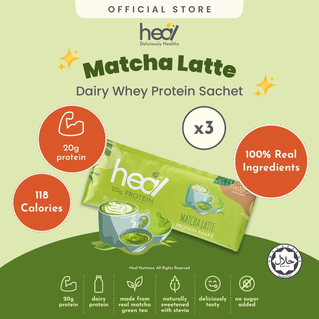 Heal Matcha Latte Protein Shake 3x Sachets Bundle (32g)