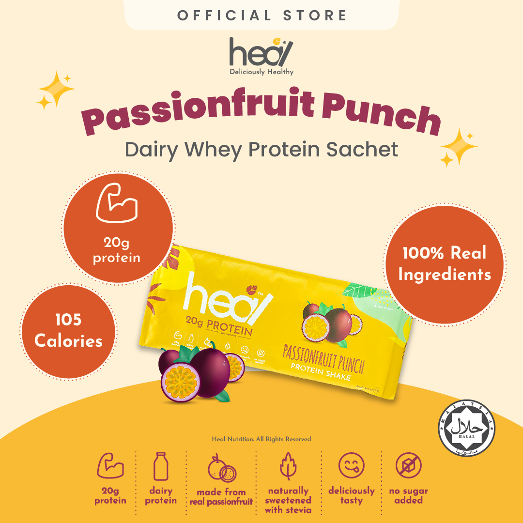 Heal Passionfruit Punch Protein Shake, Single Sachet (30g)