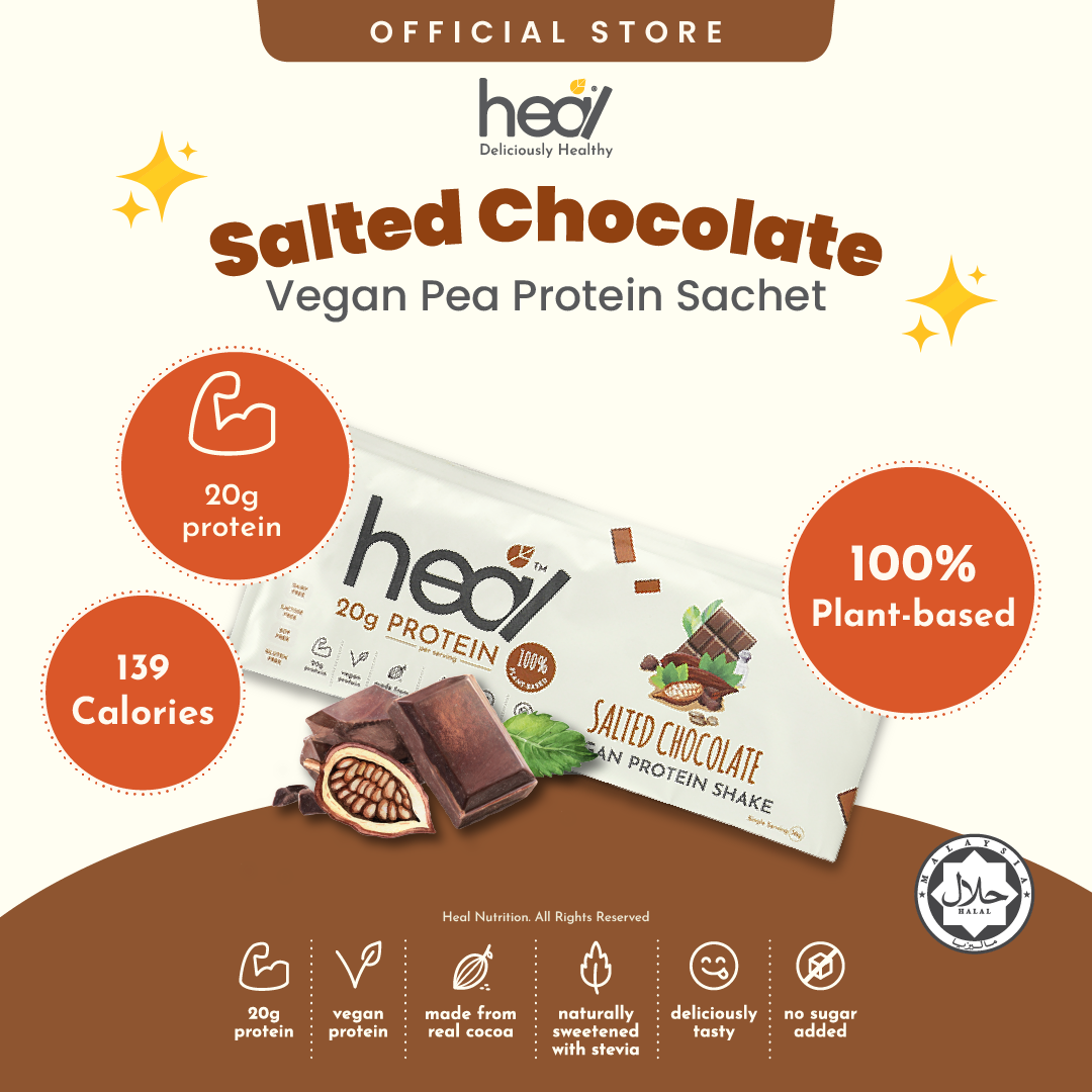 Heal Salted Chocolate Vegan Protein Shake, Single Sachet (36g)