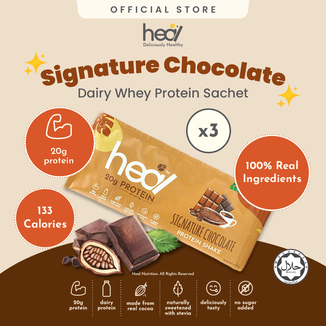 Heal Signature Chocolate Protein Shake 3x Sachets Bundle (39g)