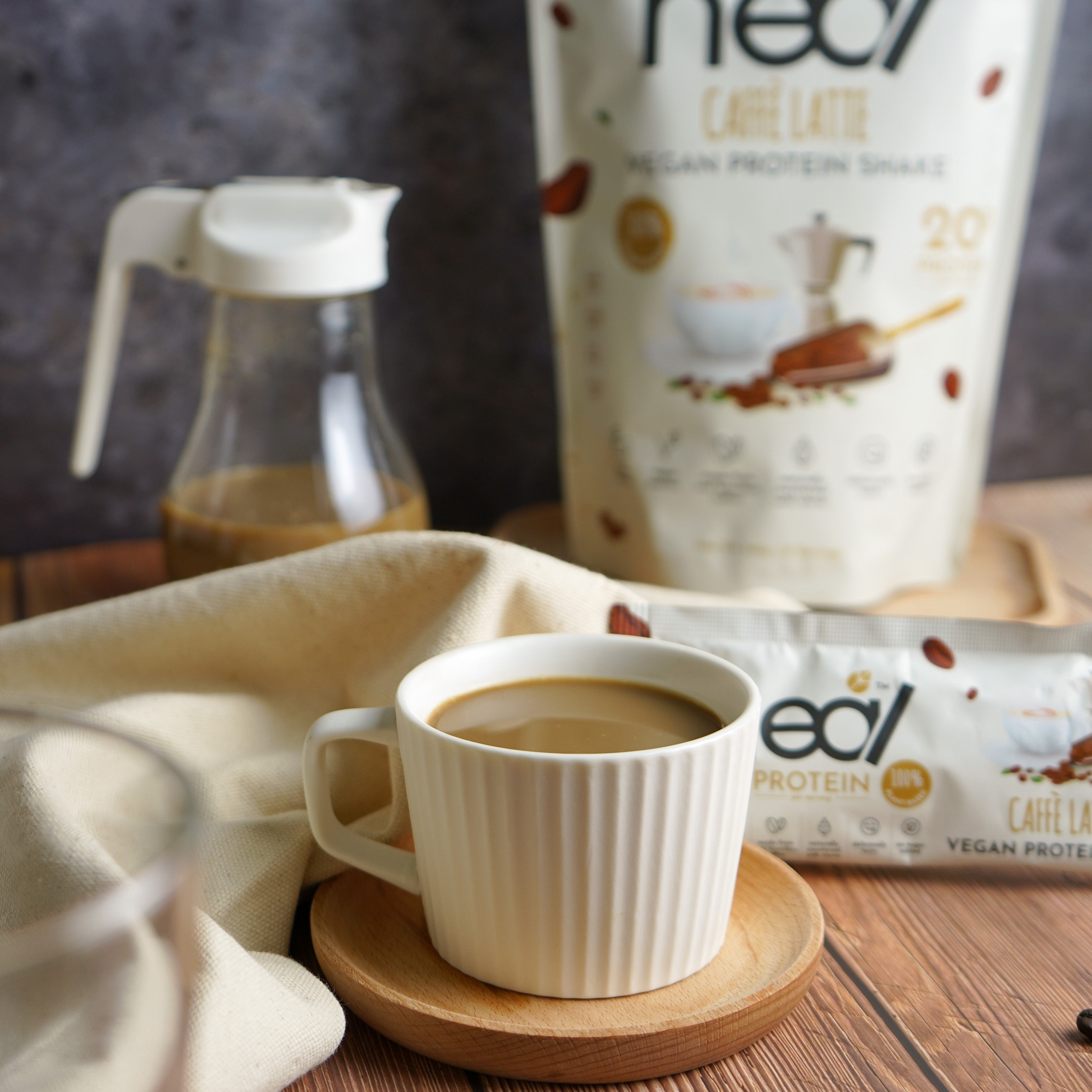[Subscription Plan] Heal Caffe Latte Vegan Protein Shake, 16 Sachets (36g)