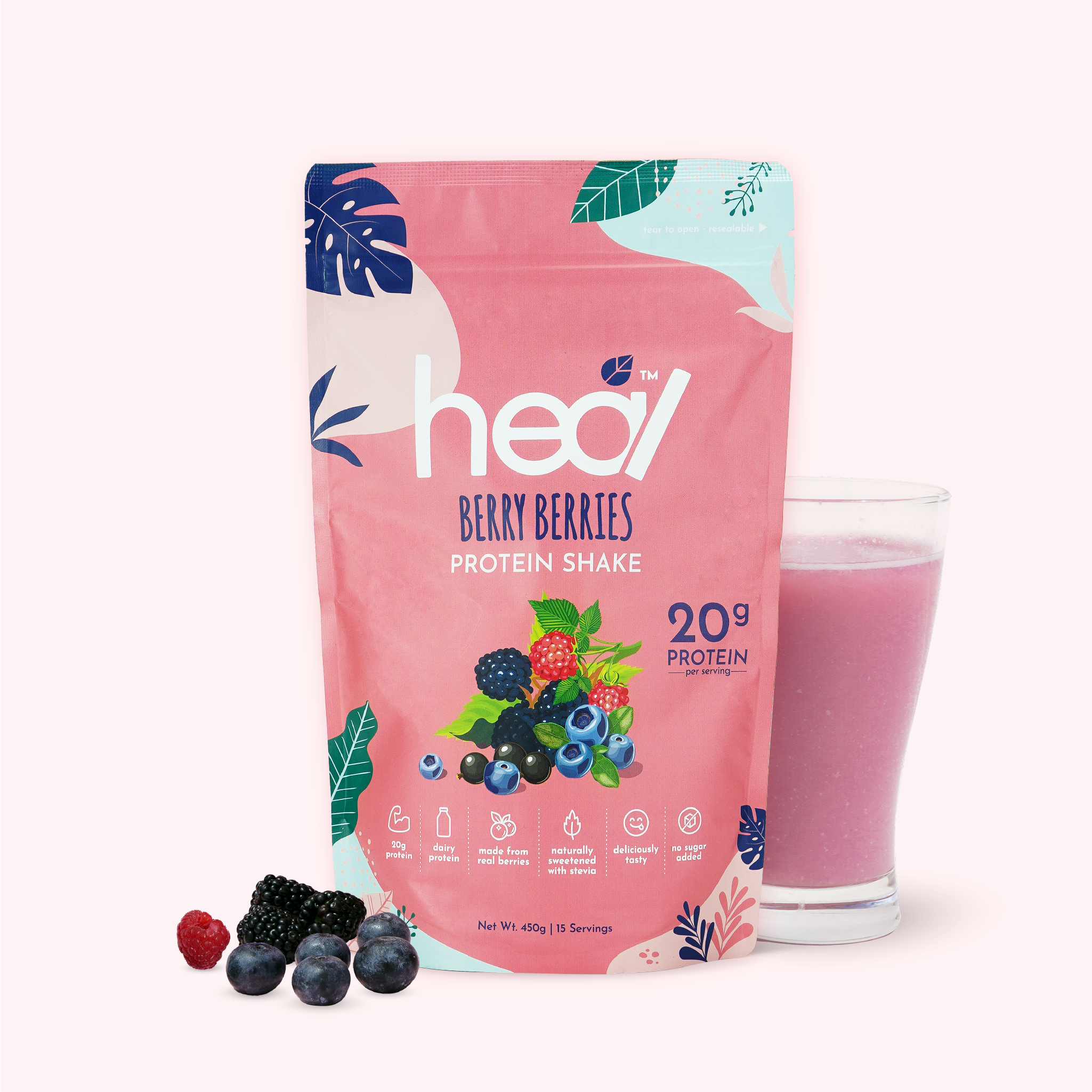 [Subscription Plan] Heal Berry Berries Protein Shake, 15 Servings Value Pack