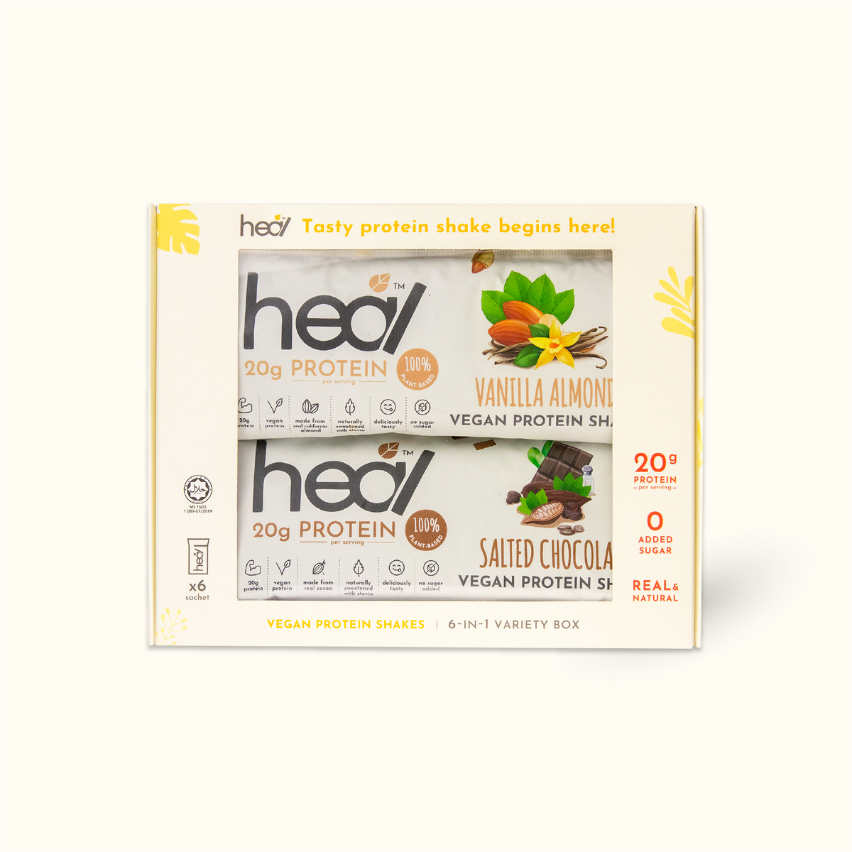 Vegan Protein Shake - 6 Sachets Variety Box – Heal Nutrition MY